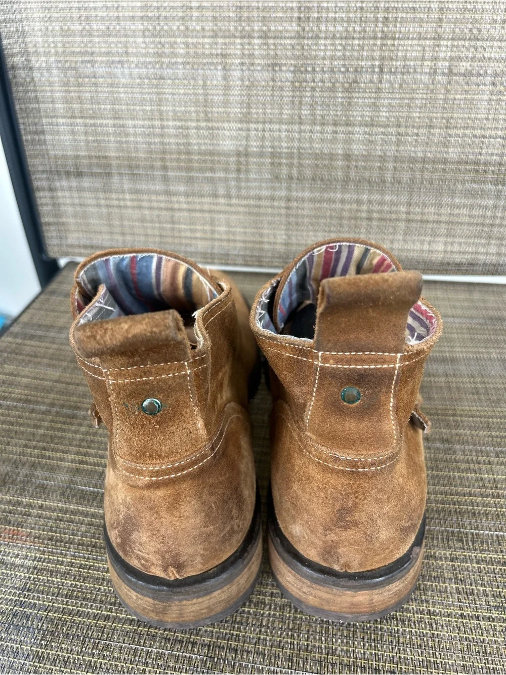 Gordon Rush men’s 10.5 Italian Tan Brown Suede Chukka Low Boots Snap Ankle shoes